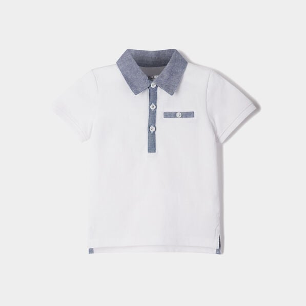 polo manches courtes coton blanc bebeg Polo manches courtes coton blanc bébé garçon