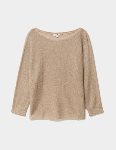 Pull manches longues sable femme