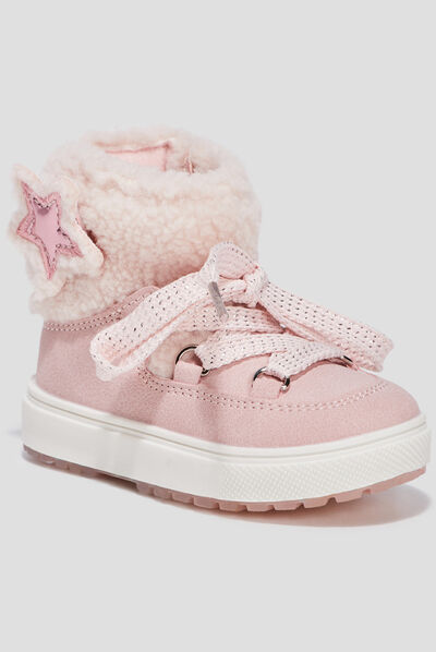 Bottes fourrées rose bébé fille