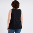 Débardeur ajusté sans manches coton noir femme grande taille
