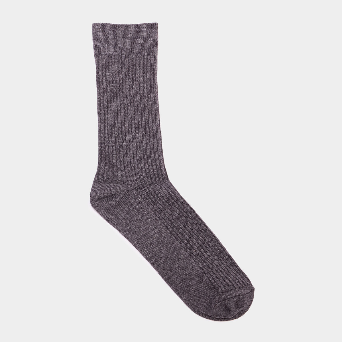 Lot 2 paires chaussettes côtelées gris foncé homme