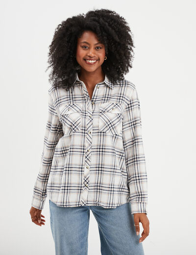 Chemise manches longues coton Creeks blanc femme