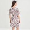 Robe courte portefeuille ecru femme