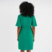 Robe courte effet portefeuille fluide vert femme