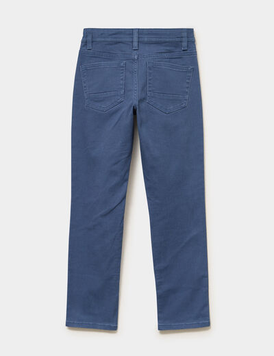 Pantalon slim coton majoritaire bleu fonc&eacute; gar&ccedil;on