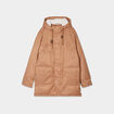 Parka mi-longue doublée à capuche taupe homme