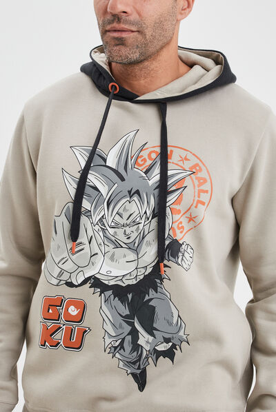 Sweat à capuche hoodie Dragon Ball Z gris homme