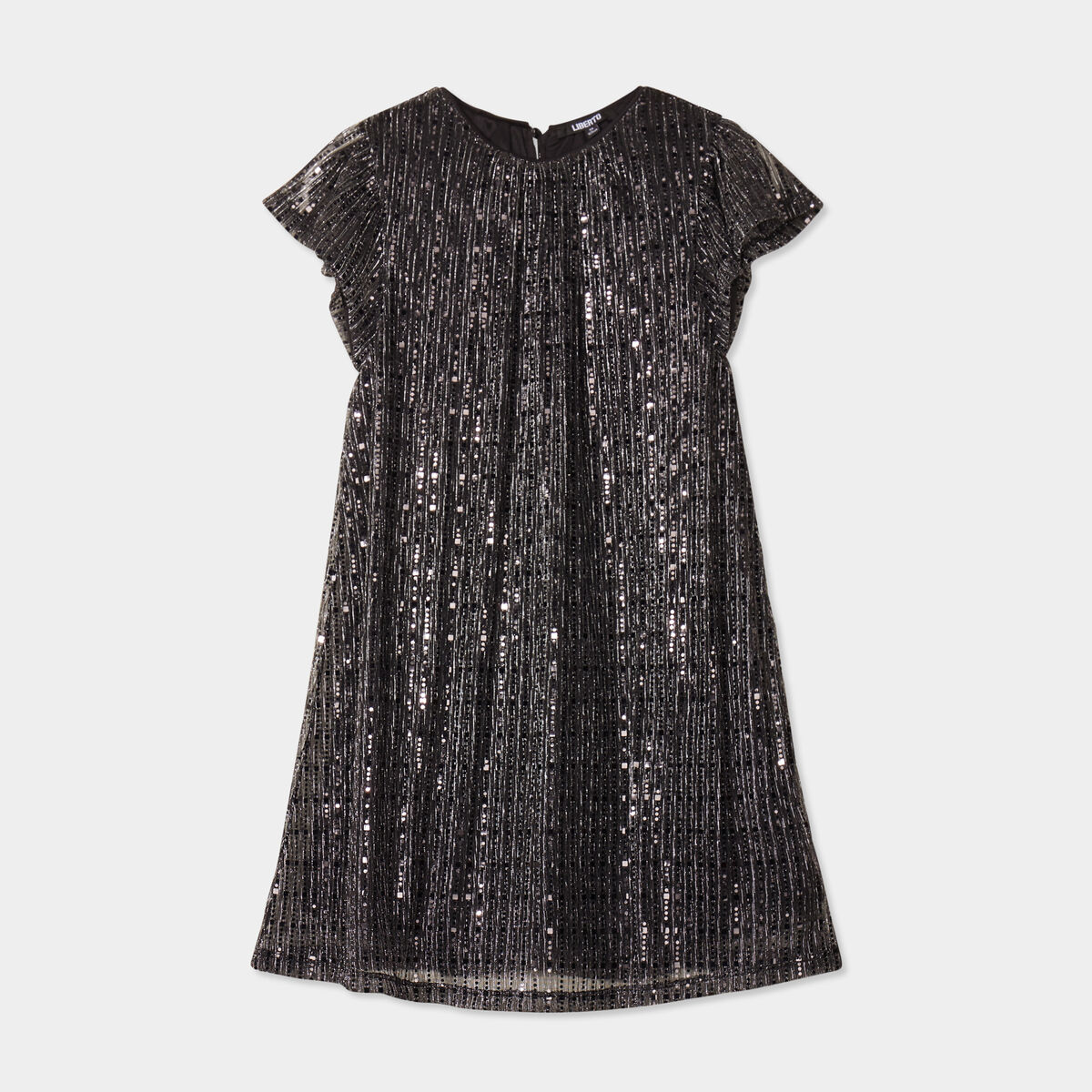 Robe paillette courte Liberto gris argent fille