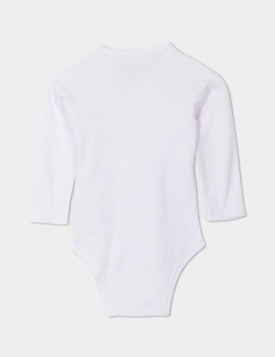Ensemble pyjama et body effet velours blanc bébé garçon