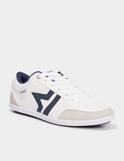 Tennis basses à lacets blanc homme