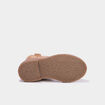 Boots brodées en cuir camel fille