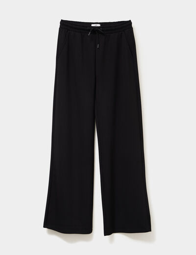 Pantalon de jogging large élastiqué noir femme