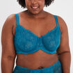 Soutien-gorge emboîtant en dentelle bleu canard femme grande taille
