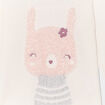 Pull manches longues bord festonné coton creme bébé fille