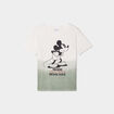 T-shirt manches courtes coton Mickey vert kaki femme