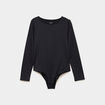 Body ajust&eacute; manches longues noir femme
