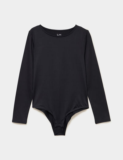 Body ajust&eacute; manches longues noir femme