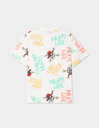 T-shirt manches courtes One Piece blanc garçon