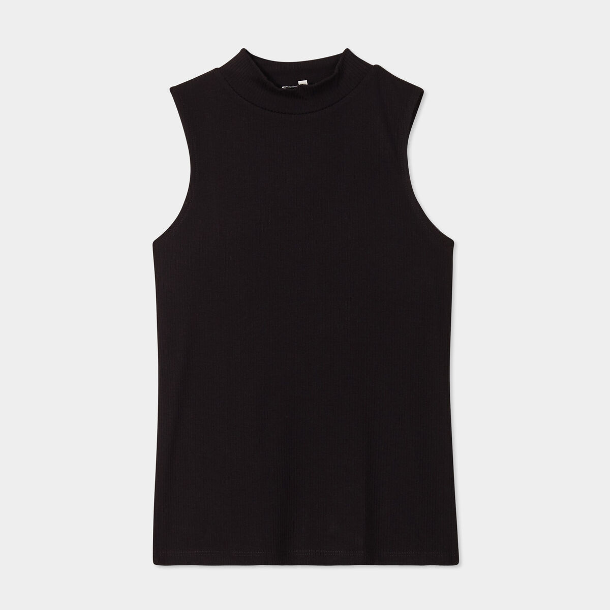 Débardeur sans manches col montant noir femme