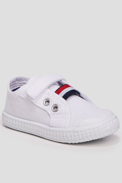 Tennis en toile blanc bébé garçon