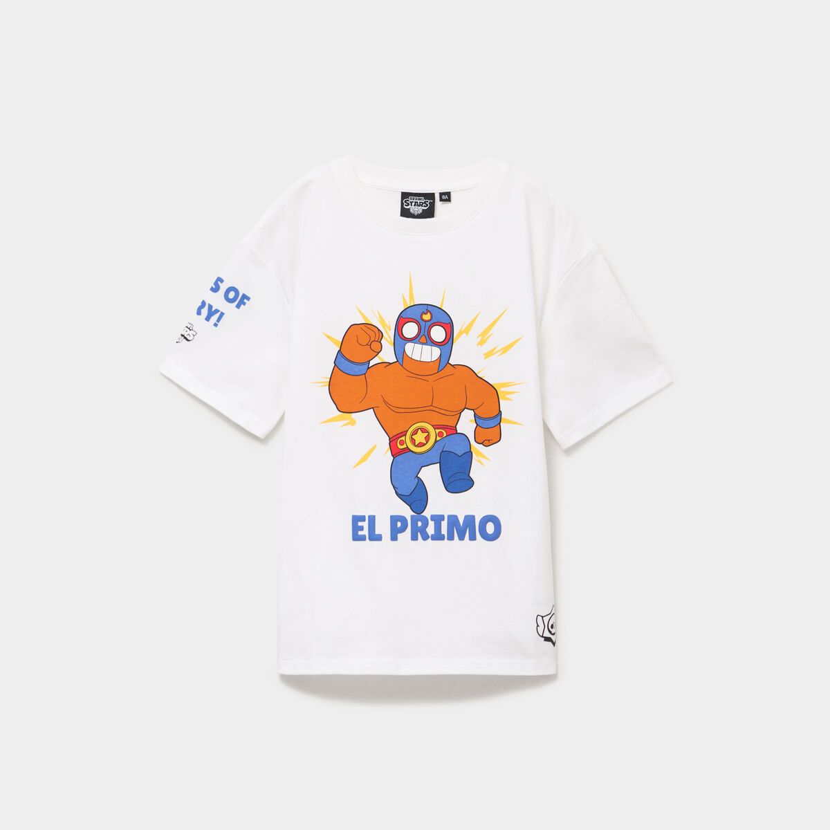 T-shirt manches courtes Brawl Stars blanc gar&ccedil;on