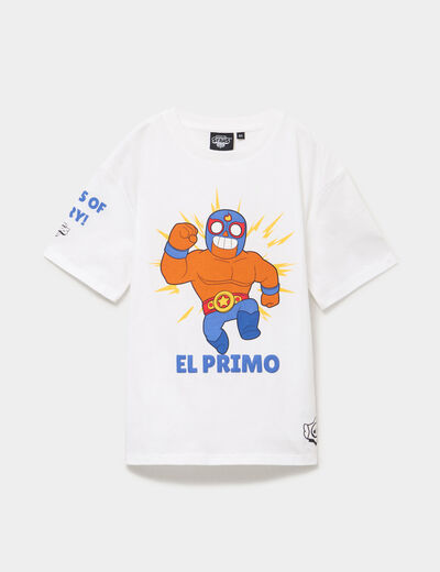 T-shirt manches courtes Brawl Stars blanc gar&ccedil;on