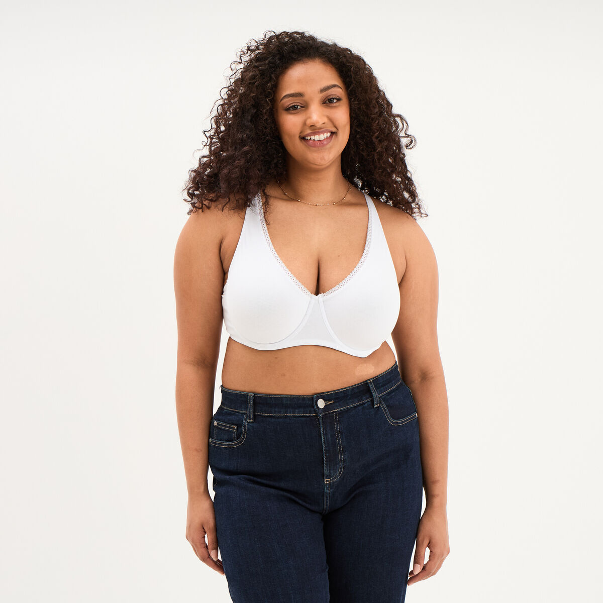 Soutien-gorge foulard coton majoritaire blanc femme grande taille