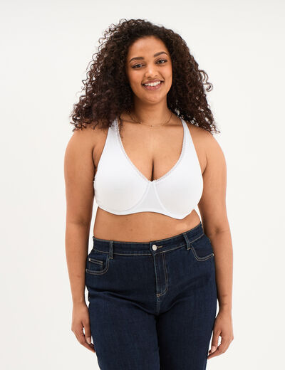 Soutien-gorge foulard coton majoritaire blanc femme grande taille