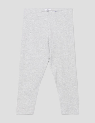 Legging 7/8ème taille élastiquée gris clair femme