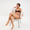 Soutien-gorge bandeau microfibre marron femme