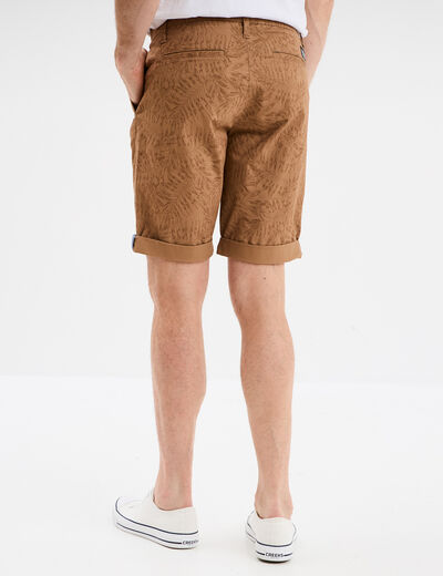 Bermuda short chino droit coton stretch sable homme
