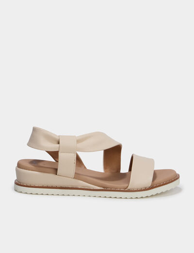 Sandales compens&eacute;es confortables blanc femme