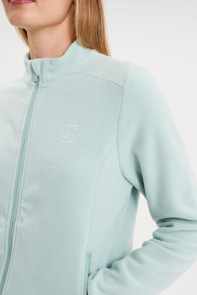 Veste polaire zipp&eacute; manches longues bleu gris femme