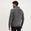 Pull avec col camionneur c&ocirc;tel&eacute; gris fonc&eacute; homme