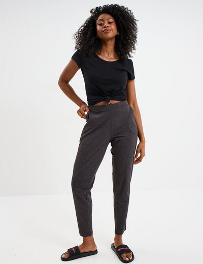 Pantalon de pyjama ajusté gris foncé femme