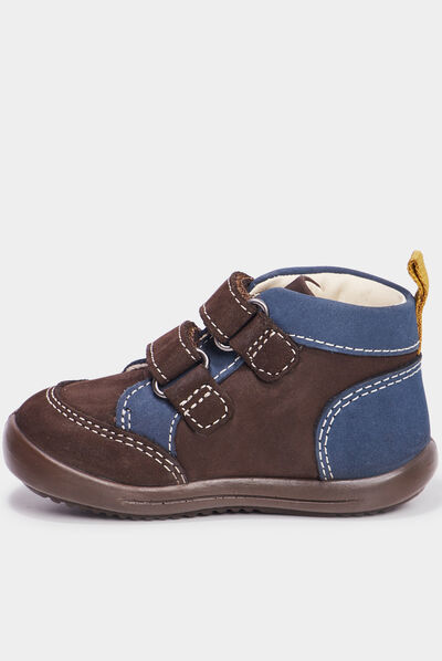 Bottillons en cuir Kickers Kinop marron bébé garçon