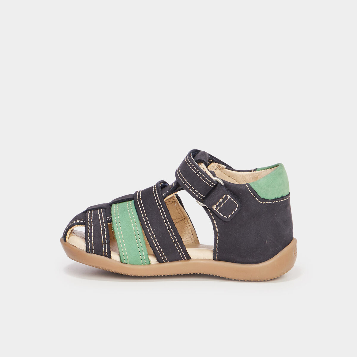 Sandales en cuir Kickers Bipod bleu marine bébé garçon