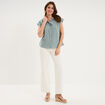 Blouse manches courtes bleu gris femme
