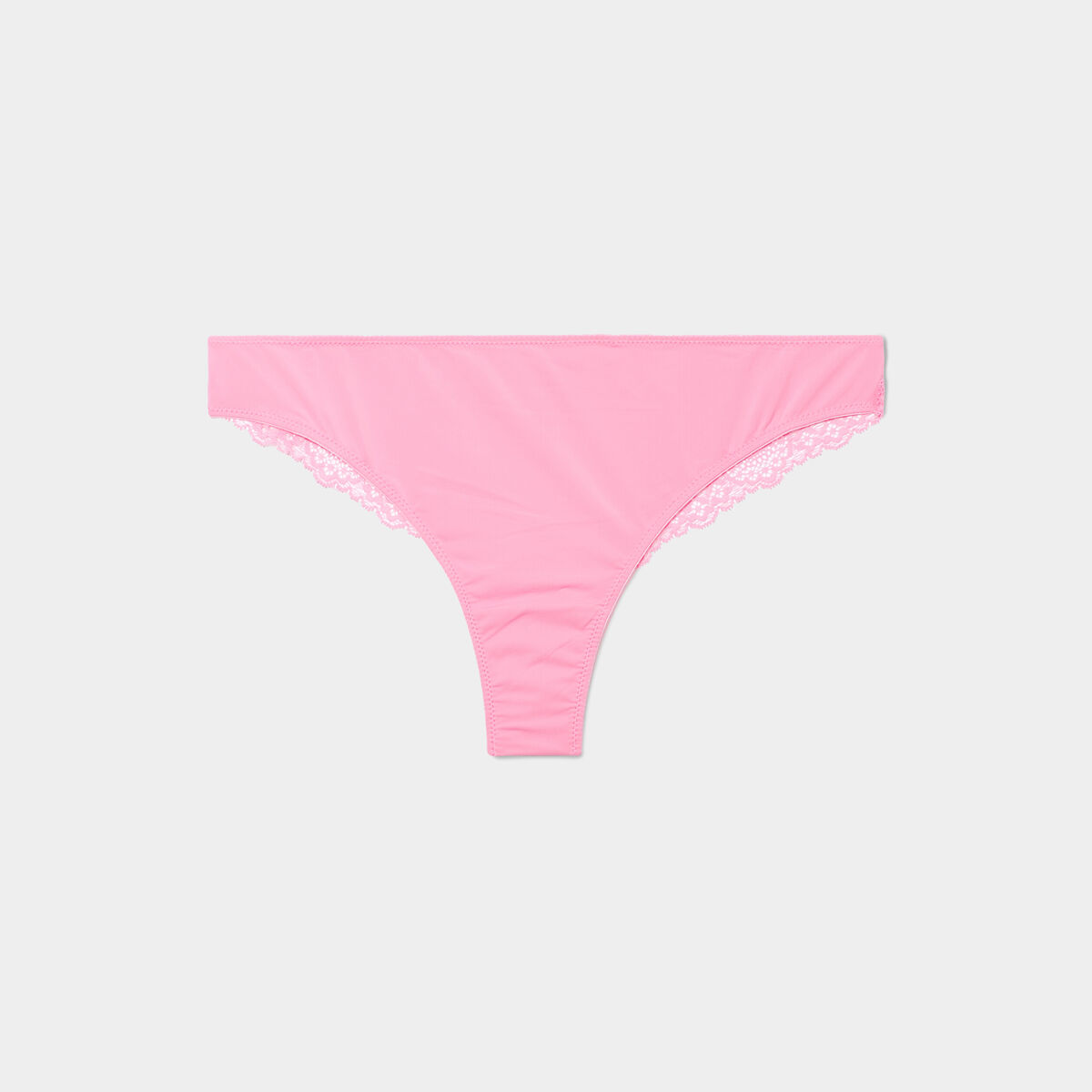 Tanga avec micro dentelle rose femme