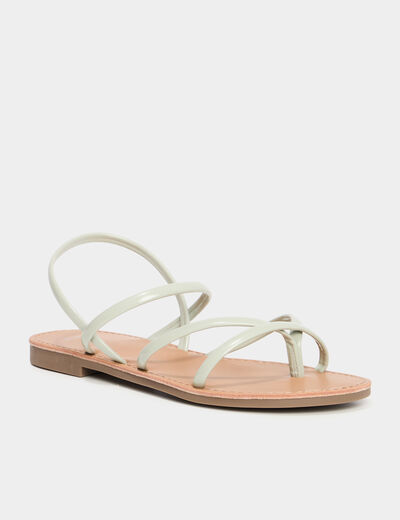 Sandales plates vert clair femme