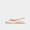 Ballerines slingback bouts carrés blanc femme
