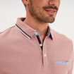 Polo piqu&eacute; manches courtes coton vieux rose homme