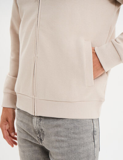 Gilet manches longues zippé gris clair homme