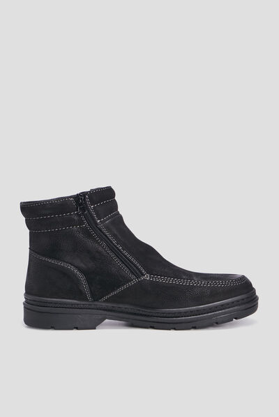Bottines en cuir noir homme