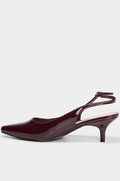 Escarpins vernis &agrave; talons bordeaux femme
