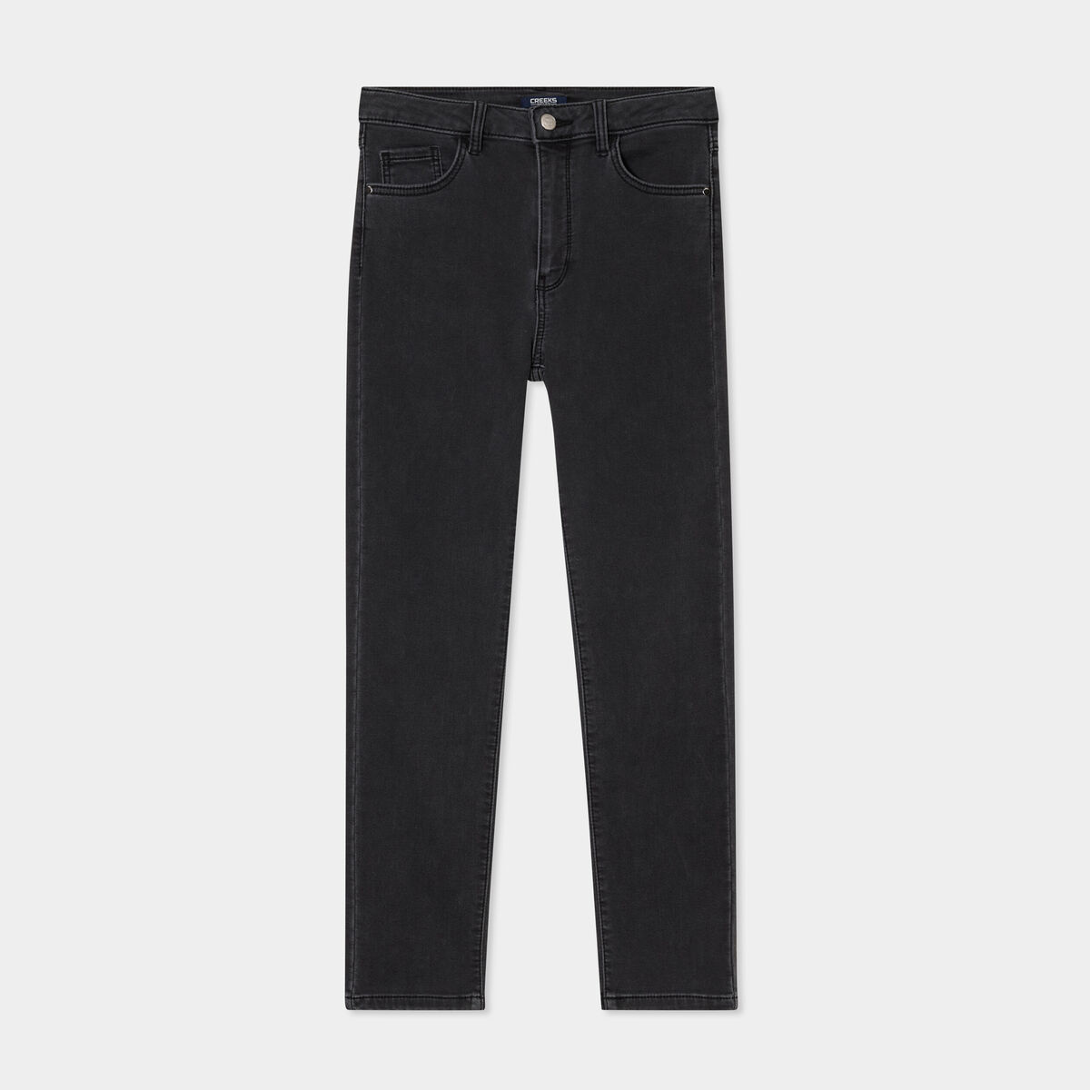 Jean stretch slim 7/8 &egrave;me denim noir femme