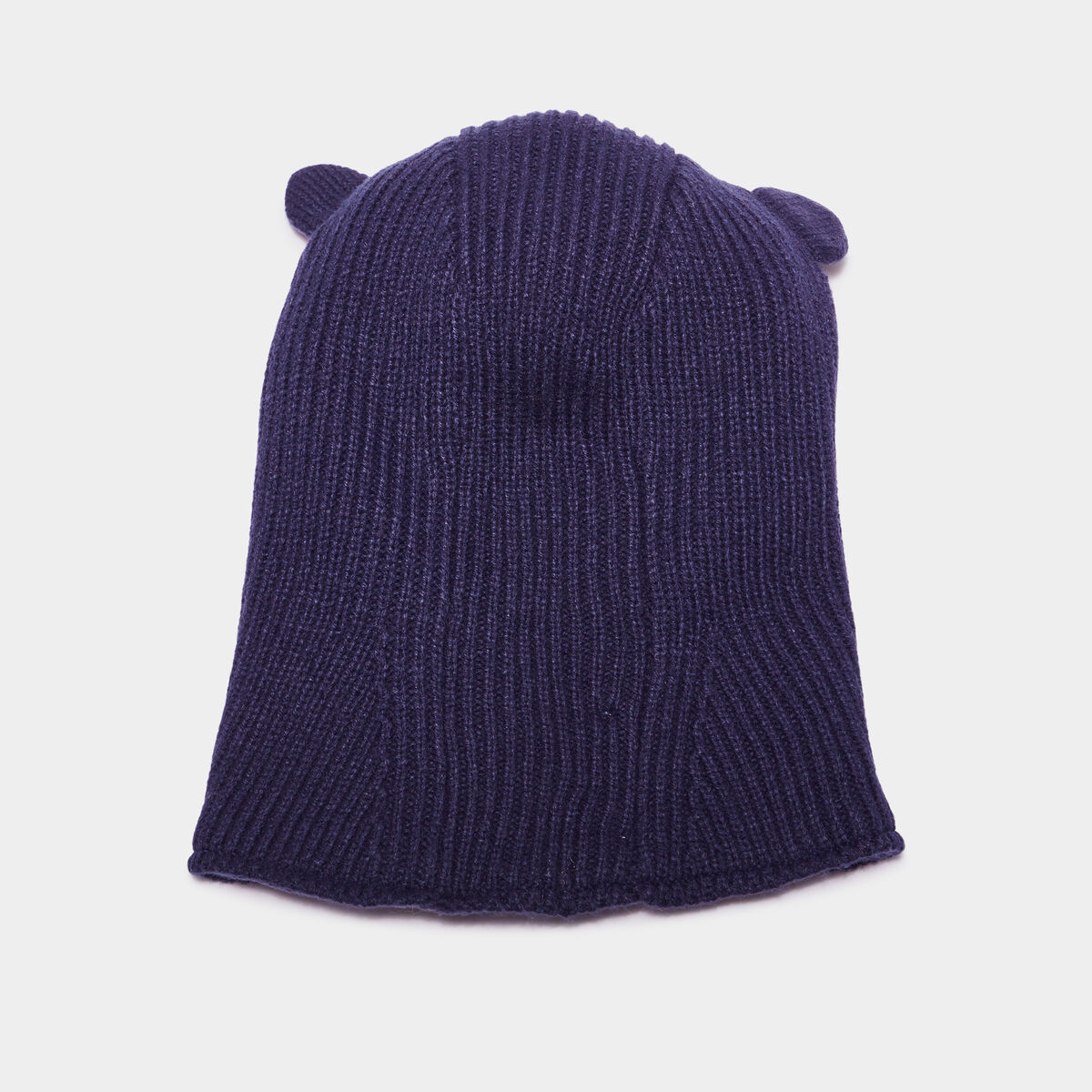 Cagoule tricot&eacute;e doublure polaire bleu marine b&eacute;b&eacute;