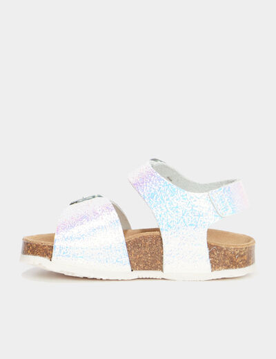 Sandales irisées en cuir Creeks rose bébé fille