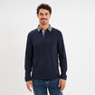 Polo manches longues coton majoritaire bleu marine homme