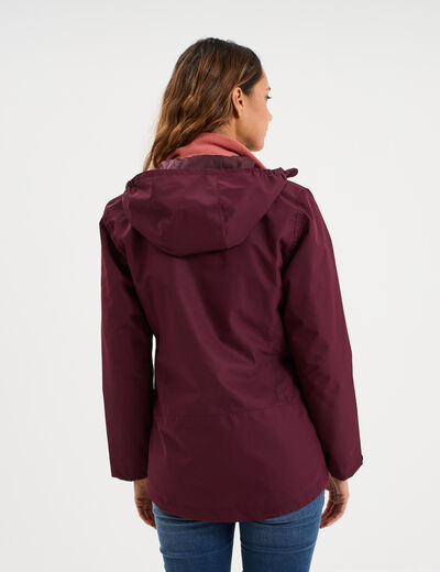 Parka 3-en-1 chaude et imperm&eacute;able prune femme